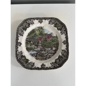 Johnson Bros. Friendly Village Autumn Lily Pond Square Salad Plate